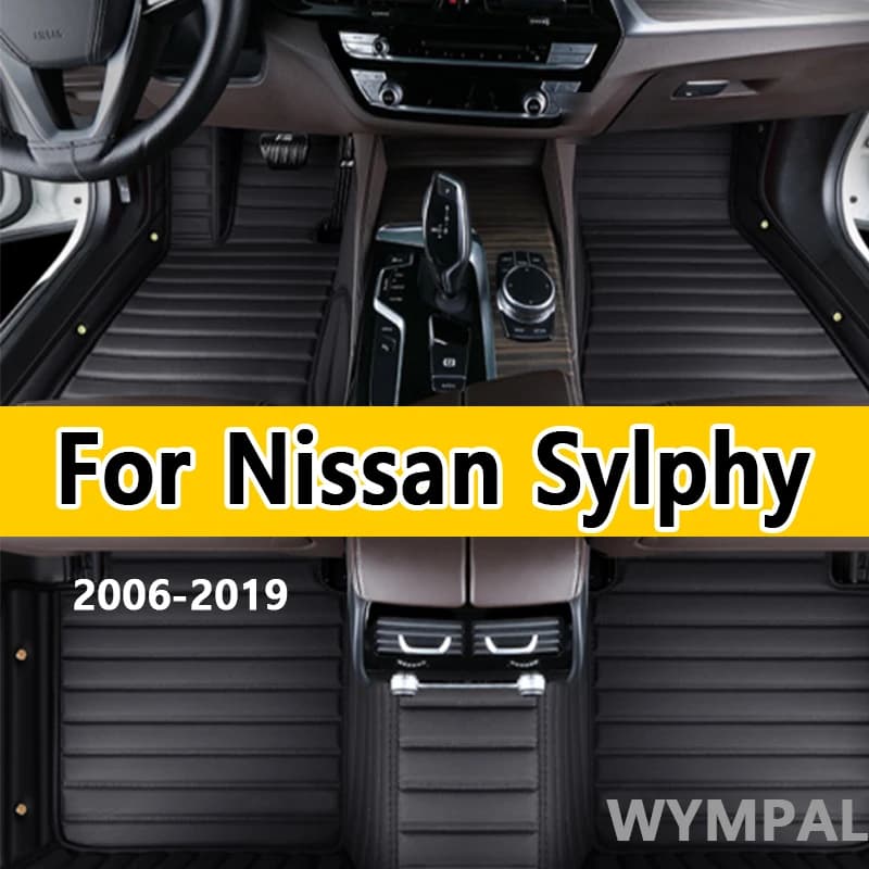Tappetini auto di lusso per Nissan Sylphy 2019 2018 2017 2016 2015 2014 2013 2012 2011 2010 2009 2008-2006 Sentra B17 Accessori