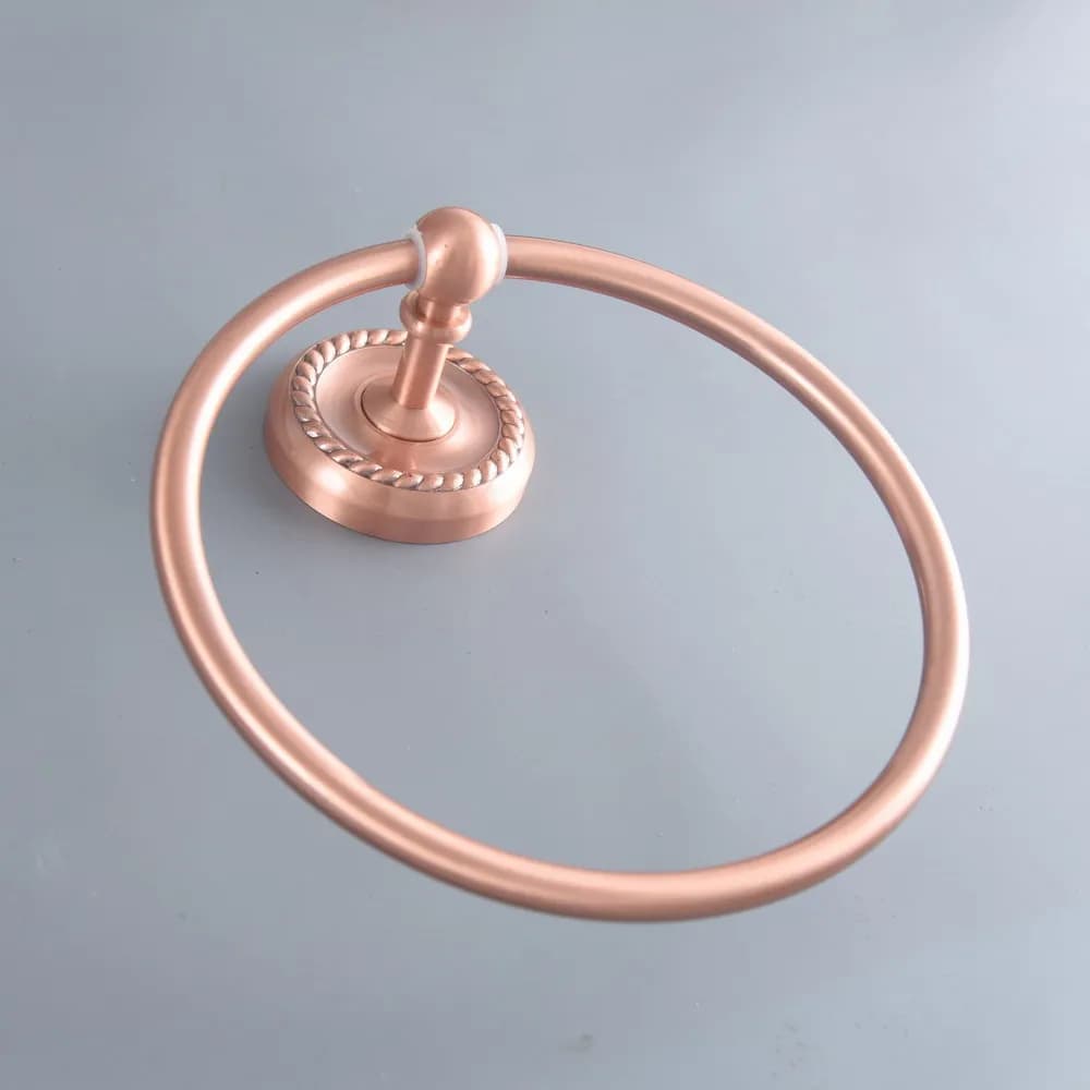 Accessorio da bagno portasciugamani rotondo in ottone rame rosso antico aba972