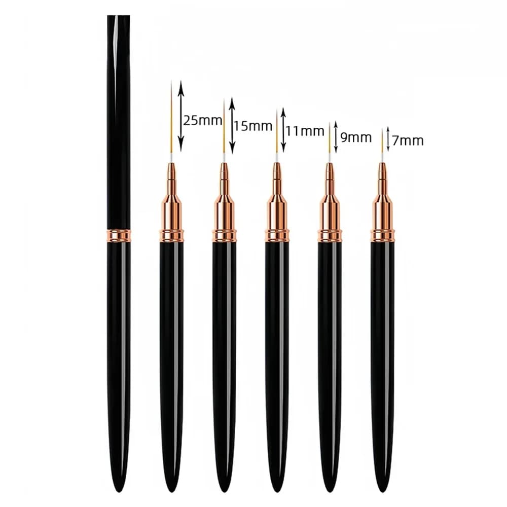 Set di 5 Pennelli per Nail Art, Strumenti Professionali per Disegno a Righe, French Manicure, Pittura Floreale