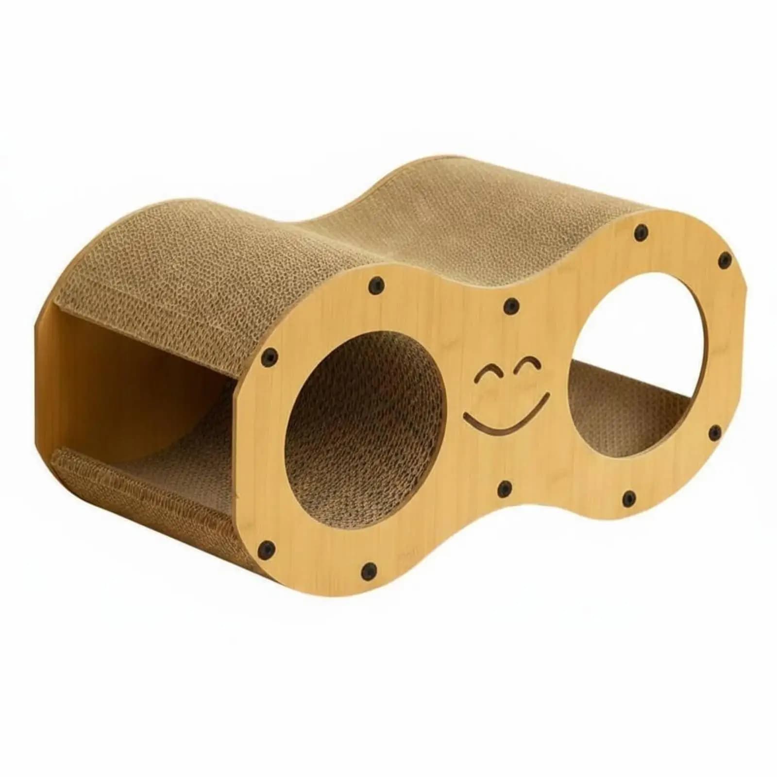 Wavy Feline Scratcher House Curved Design Feline Tunnel Scratcher for Cats