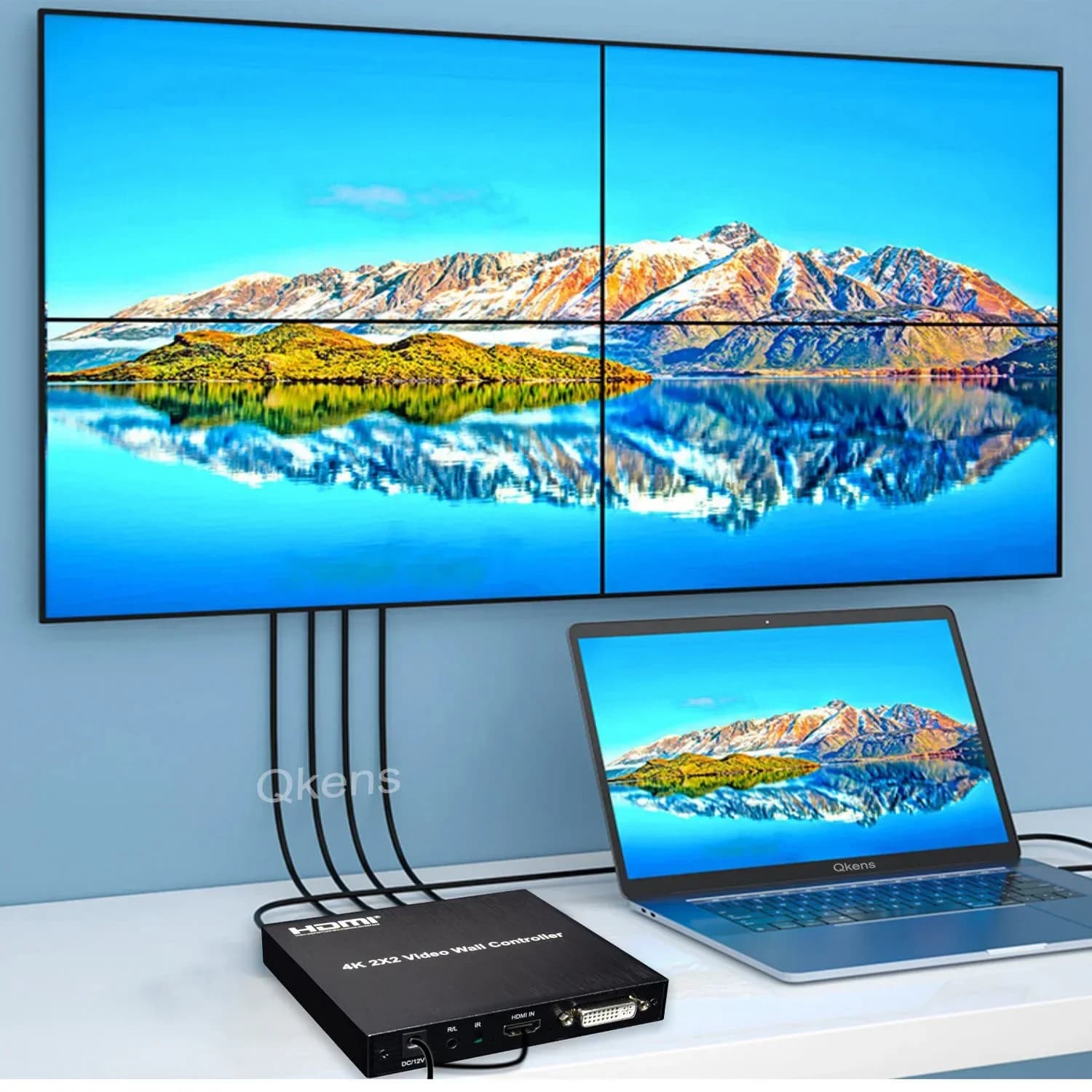 Video wall controller HDMI 2x2 DVI Video Wall 4 TV Splicer 1080P 1x2 1x4 1x3 2x1 3x1 4x1 4x1 Multi monitor screen junction processor