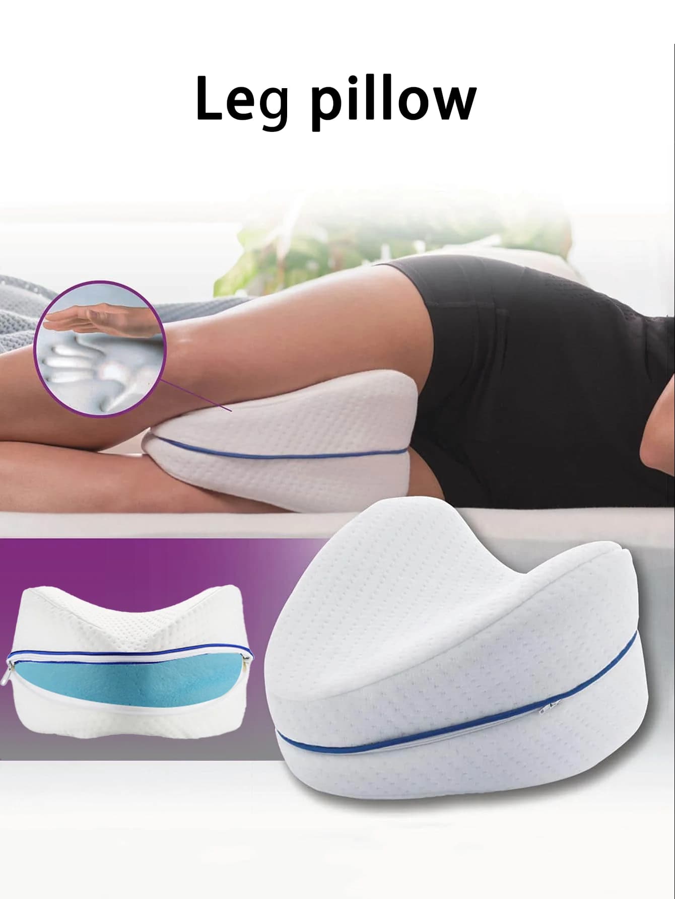 1pc cuscino per le gambe memory cotone cuscino per le gambe a rimbalzo lento lato sdraiato cuscino per le gambe in cotone memory a forma di cuore