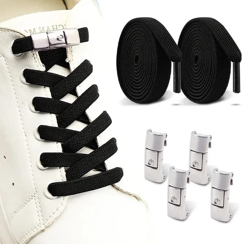 1 Paio/2 Paia di Lacci Elastici senza Nodi con Closing Pressure, One Size for Adults and Children, for Sneakers and Sport Shoes