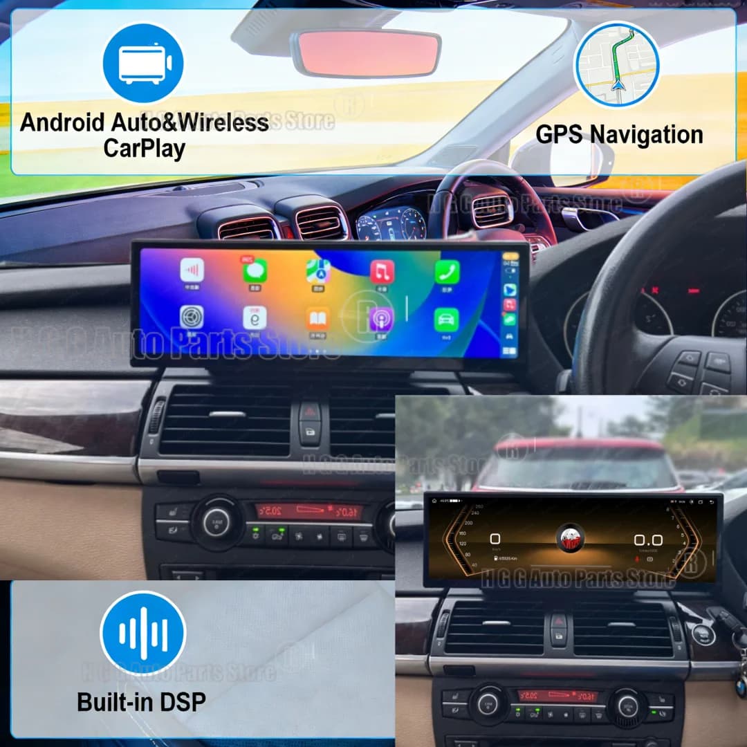 14.9" Android14 For BMW X5 E70 X6 E71 Car Wireless Carplay Android Auto Screen Multimedia Player GPS Navigation Smart Systems