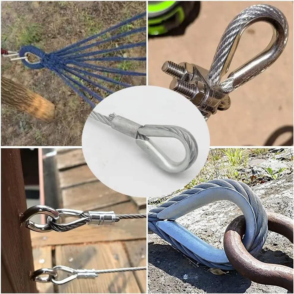 4pcs 1/2" Wire Rope Chain Thimble for Boat Rigging Anchor Boat Terminating Splicing 12mm M12 316 Stainless Boats Accessories