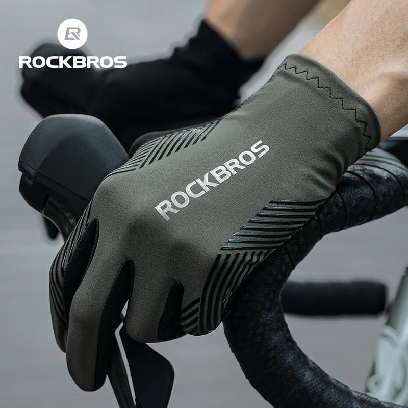 ROCKBROS Summer Cycling Gloves Breathable MTB Road Bike Anti-slip Gloves Touch Screen Riding Gloves for motorcycle with whole fingers spring