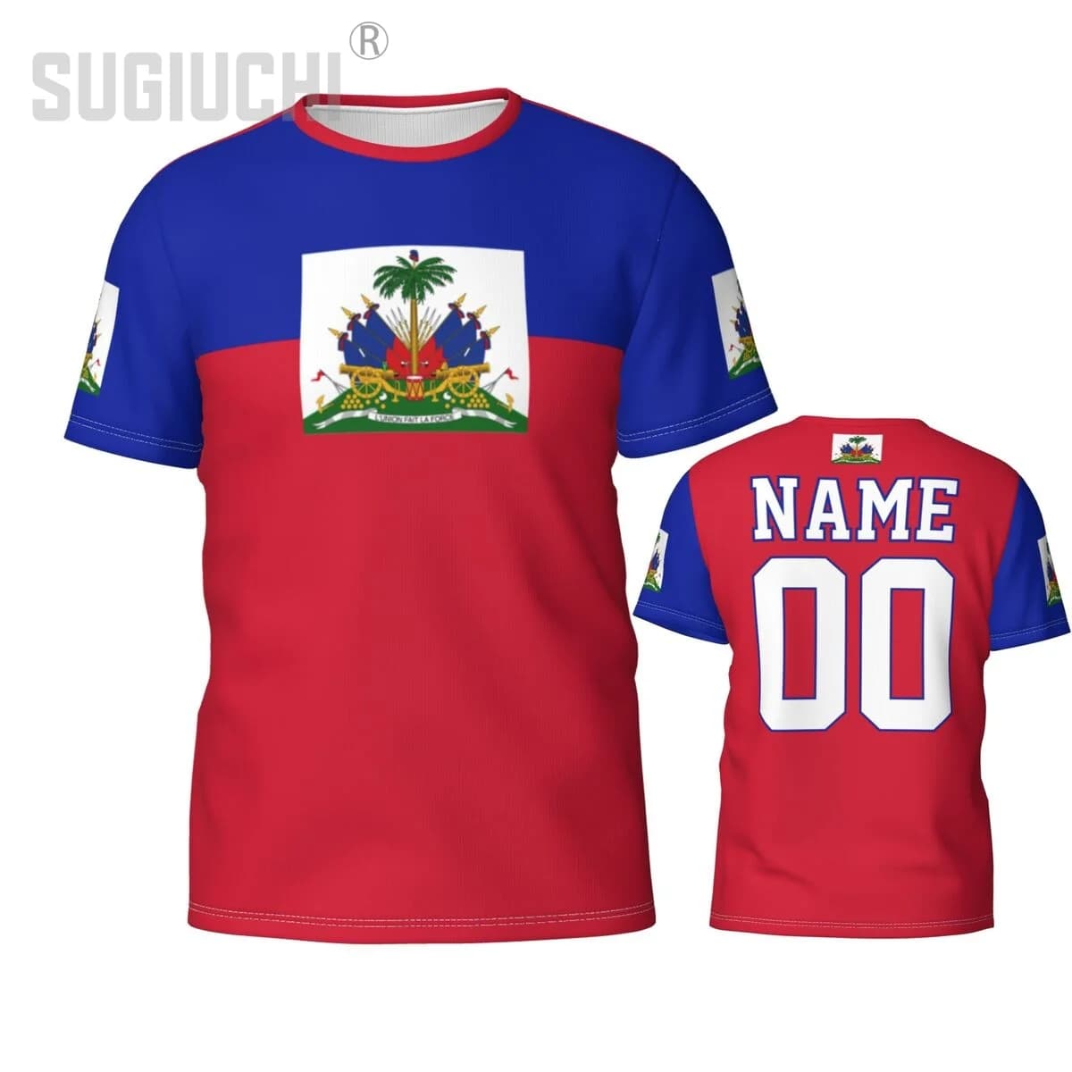 Nome personalizzato Numero Haiti Bandiera Emblema 3D T-shirt Abbigliamento per uomo Donna T-shirt Calcio Tifosi di calcio T-shirt regalo
