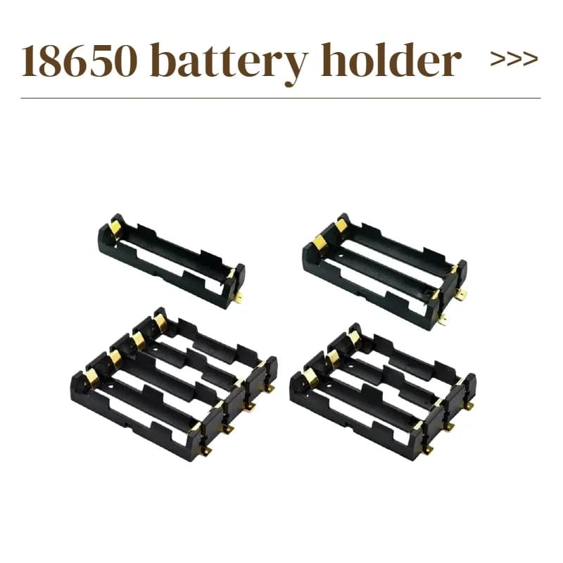 2 Pezzi Portabatterie 18650 SMT 1x2x3x4x, Contenitore per Batterie 18650 SMD, Custodia per Power Bank con Pin in Bronzo Ricaricabile