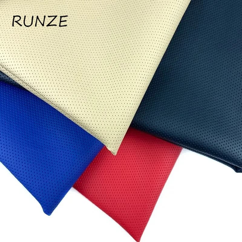 Car Upholstery Half-hole PU Leather Fabric Waterproof Breathable Material for Seat Cover Steering Wheel Interior Sofa Leather