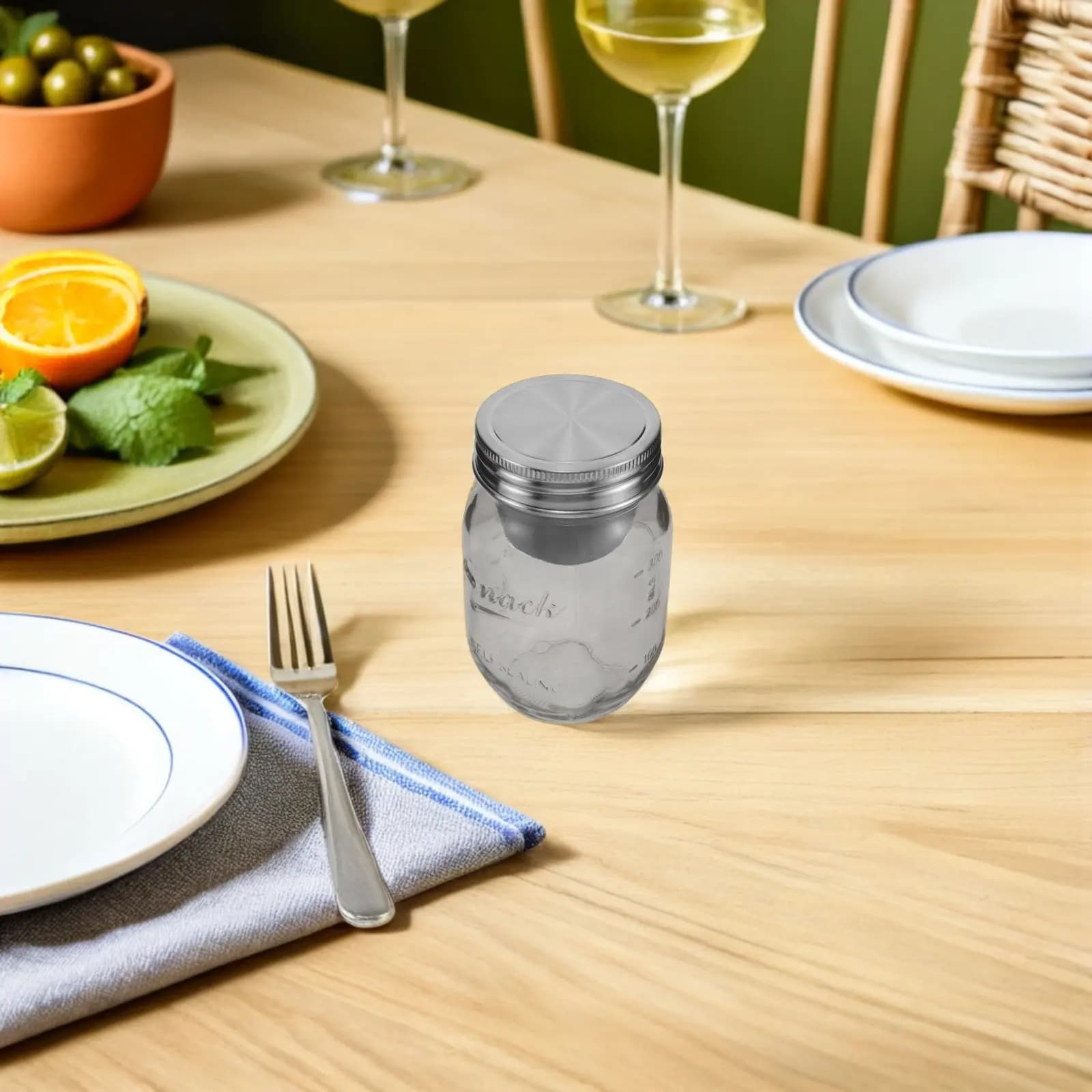Barattoli in Vetro per Preparazione Insalate 16 Fl Oz, Contenitori Ermetici Anti-Perdita Tipo Mason con Coppa per Salse, Contenitori per Preparazione Pasti da Viaggio, Pranzo, Picnic