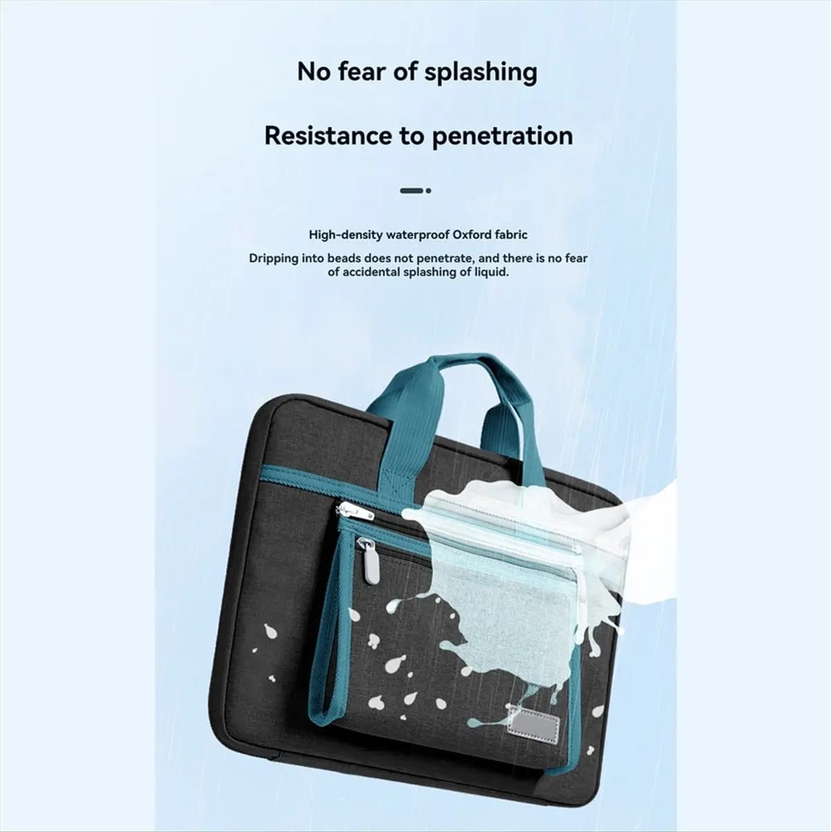 PROMOZIONE! Borsa per laptop impermeabile, borsa per tablet Borsa per laptop Valigetta per notebook portatile da 13 pollici Blu scuro + Grigio