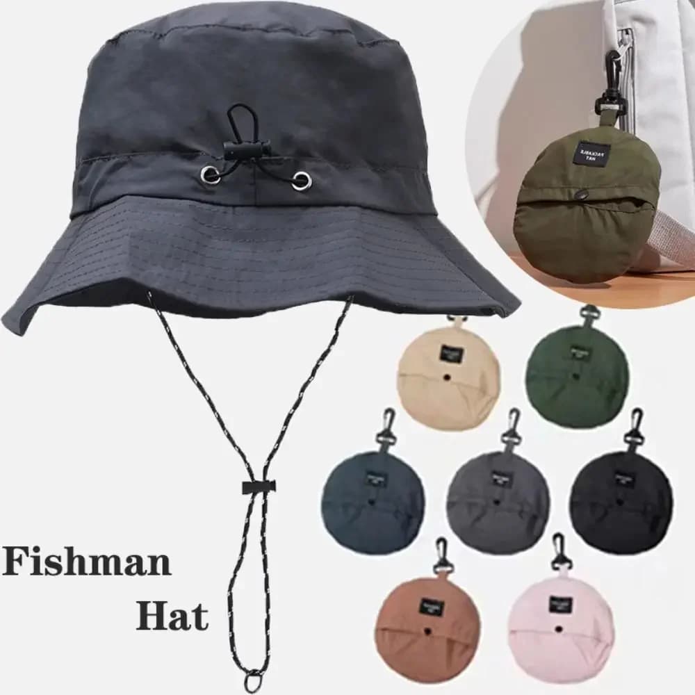 Waterproof Fishing Hat with Summer Solar Protection Camping Hiking Hat with Case Anti-Sun Hat UV Mountaineering Hat Panama Hat