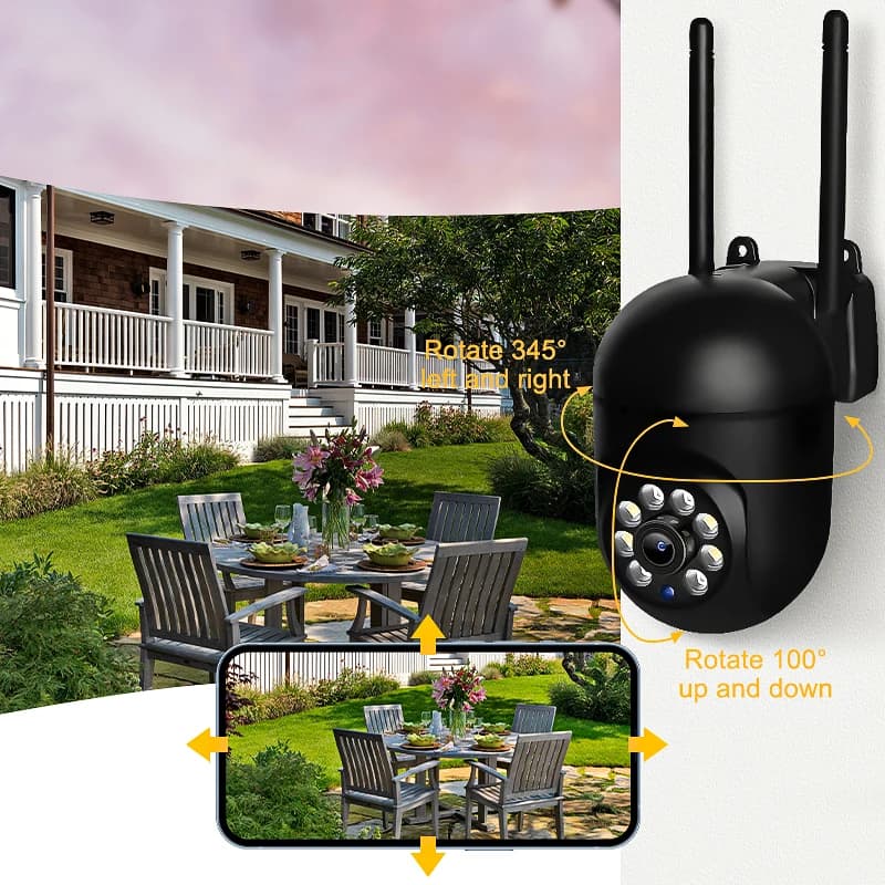 Telecamera di sicurezza WiFi wireless da 4MP con visione notturna, telecamera di sorveglianza wireless per interni ed esterni, baby monitor.