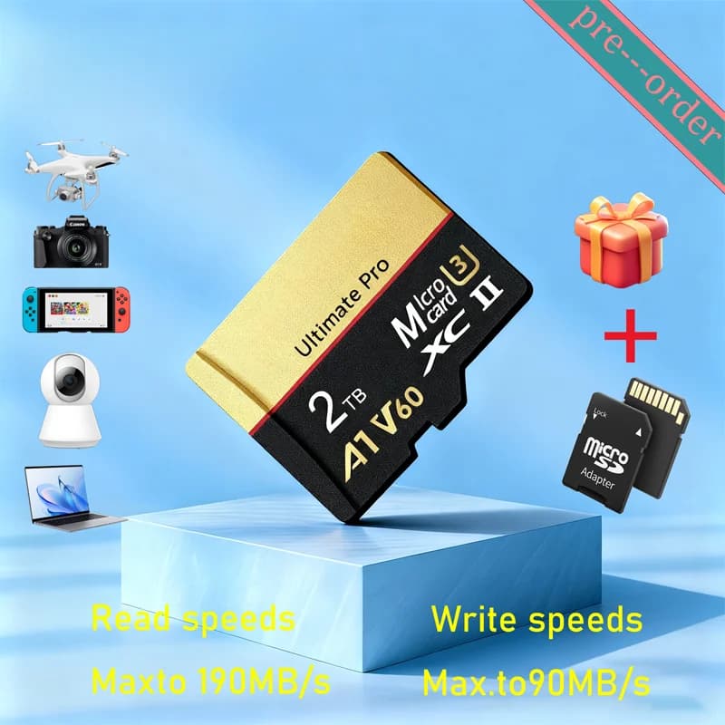 Scheda di Memoria Originale 2TB/1TB/512GB/256GB/128GB/64GB Micro SD Classe 10 UHS-1 100MB/S Flash per Smartphone e PC