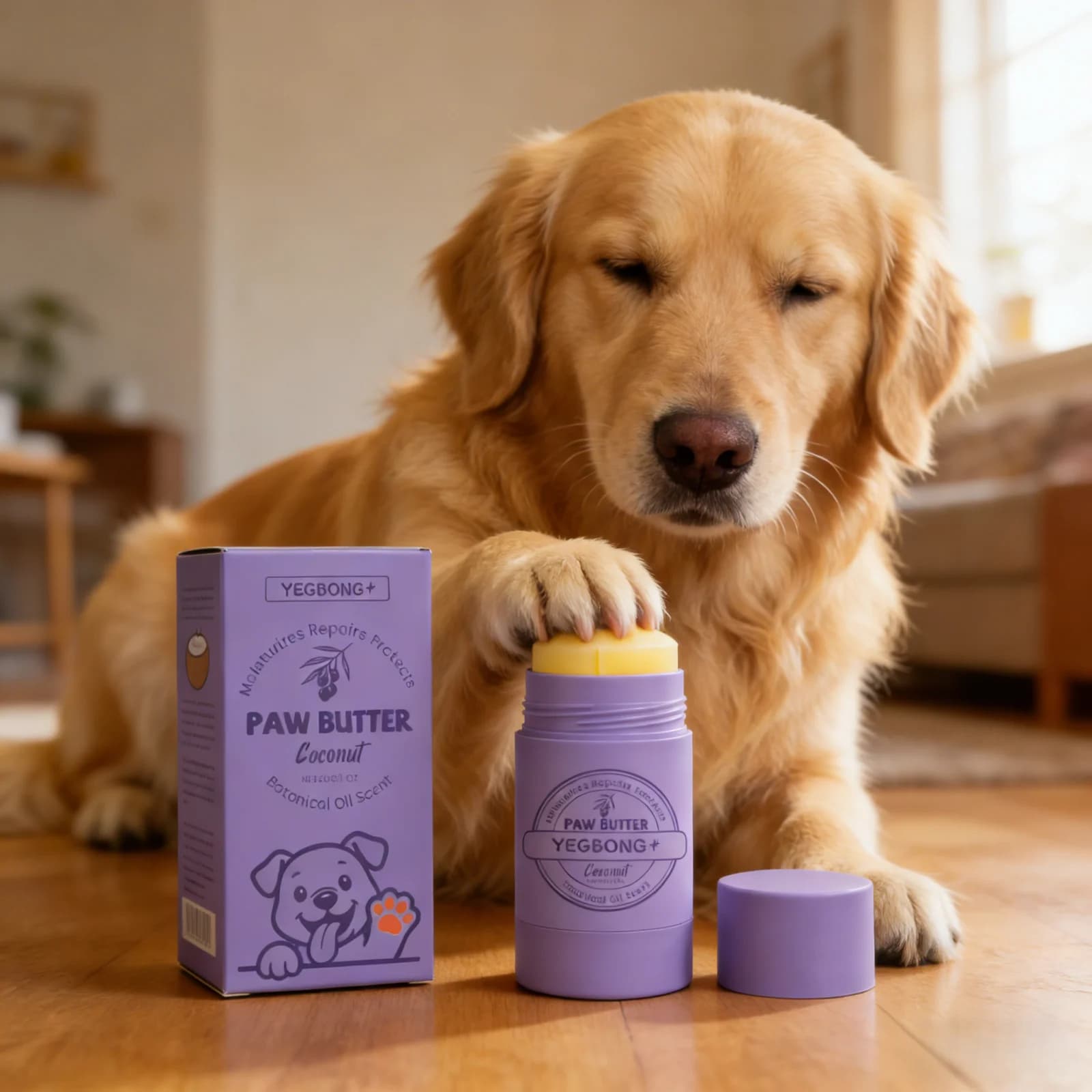 YEGBONG Crema per la Cura delle Zampe dei Cani, Idratazione Profonda, Migliora la Secchezza, Non Scivolosa, Olio di Cocco, Ingredienti Naturali, Balsamo per Zampe 30g