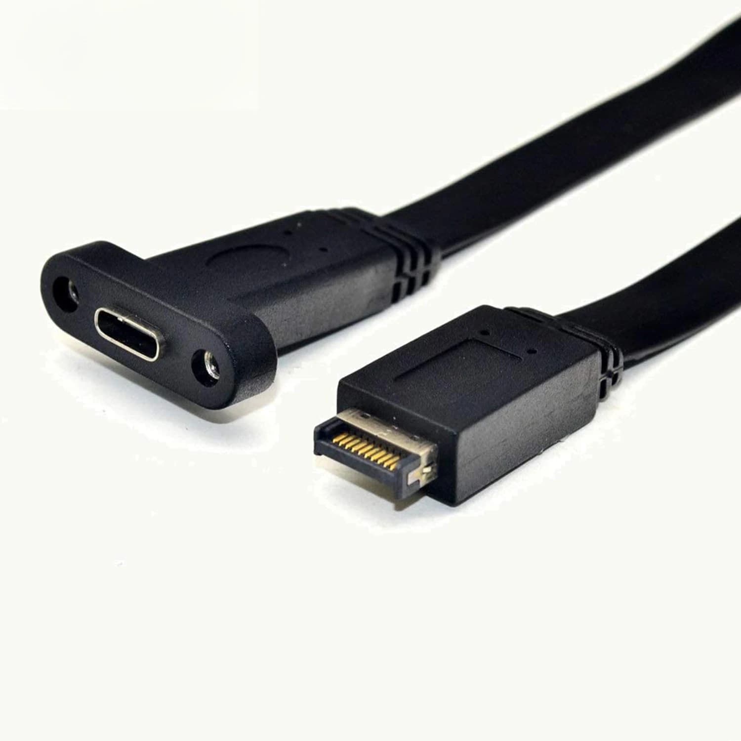 AAA87 USB 3.1 Type C Front Panel Header Extension Cable,Type E to USB 3.1 Type C Cable,Internal Adapter Cable,with Panel(50cm)