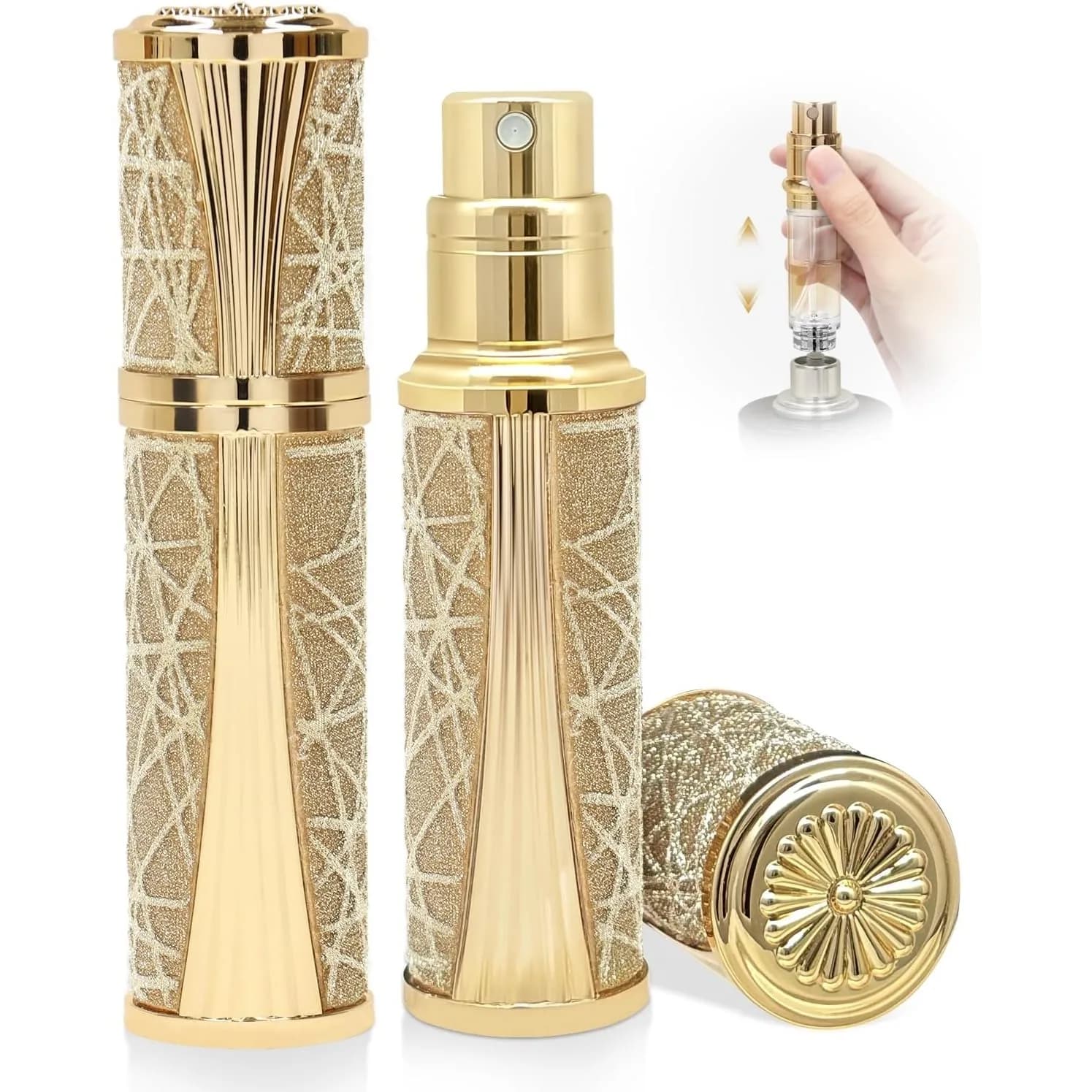 Perfume Atomiser Travel Bottle Refillable Bottom Spray Bottle Mini Size Luxury Shiny 5ml Filled Leakproof Portable Airplane