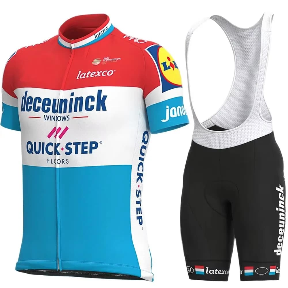 Luxembourg 2020 Champion Cycling Mesh Set, Quick Step Cycling Clothing, Road Bike Mesh, Bicycle Shorts, MTB Maillot Culotte