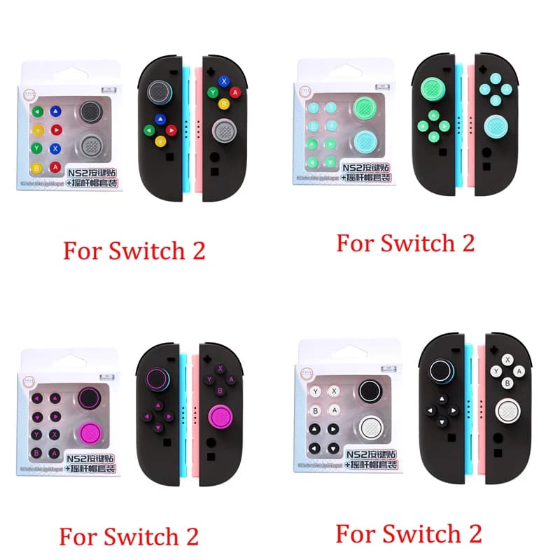 Silicone Morbido D-pad Pulsante ABXY Chiave Adesivo Custodia in pelle per Interruttore 2/NS Oled Joy-con Joystick Thumb Stick Grip Cap Cover Protector