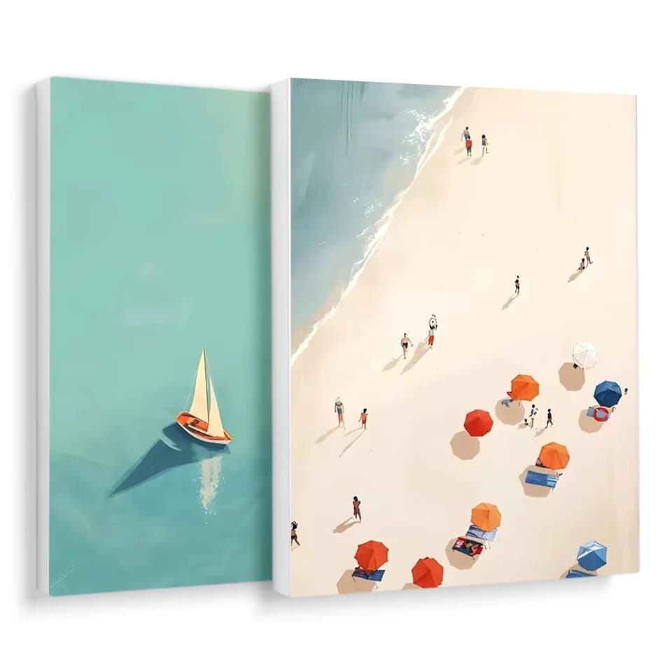 Paint By Numbers Coloring for Adults Seaside Beach Scenery Picture Drawing Watercolor Digital Draw Adult Coloring