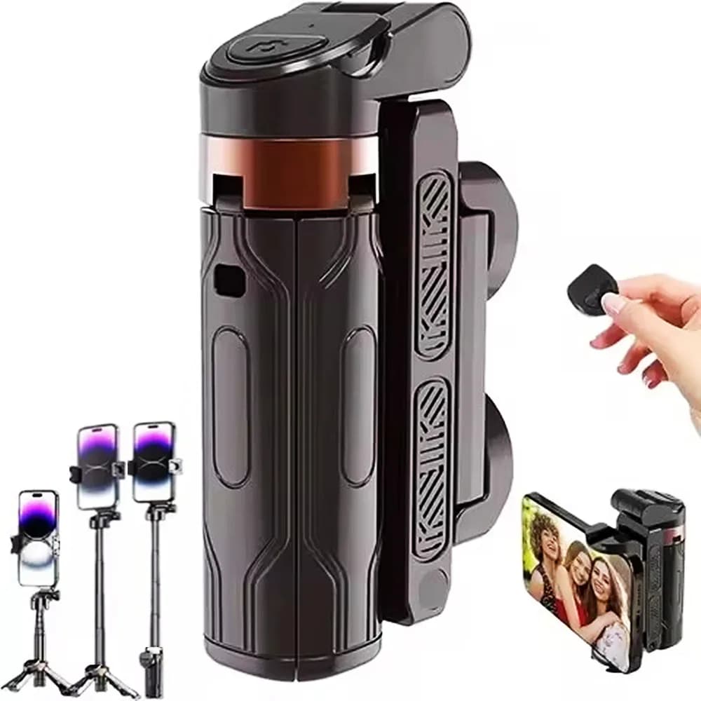 Selfie Stick wireless per treppiede per smartphone con telecomando Bluetooth, supporto pieghevole portatile per registrazione di riprese Vlog per iPhone