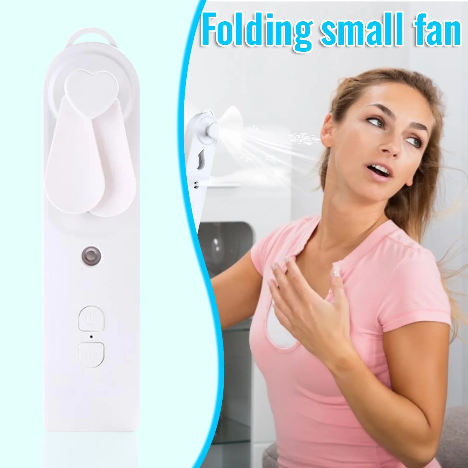 2 in 1 ventilatore portatile umidificatore USB ricaricabile ventilatore portatile spruzzo d'acqua da viaggio all'aperto mini ventola di raffreddamento a nebbia idratante