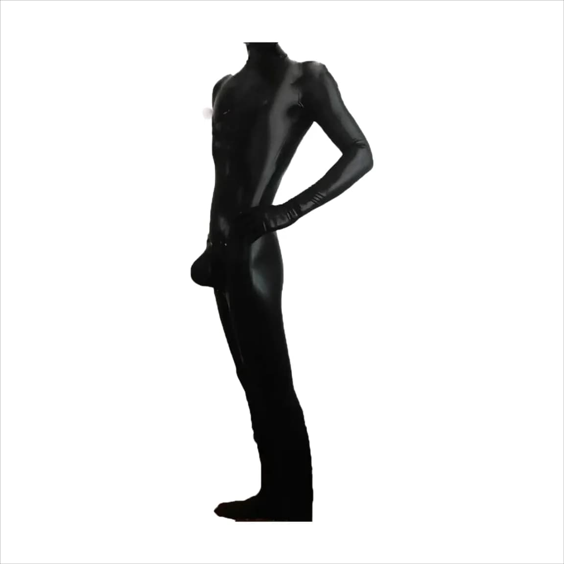 Catsuit in lattice con guanti e calzini Anello con foro sul cavallo con codpiece senza zip sul collo