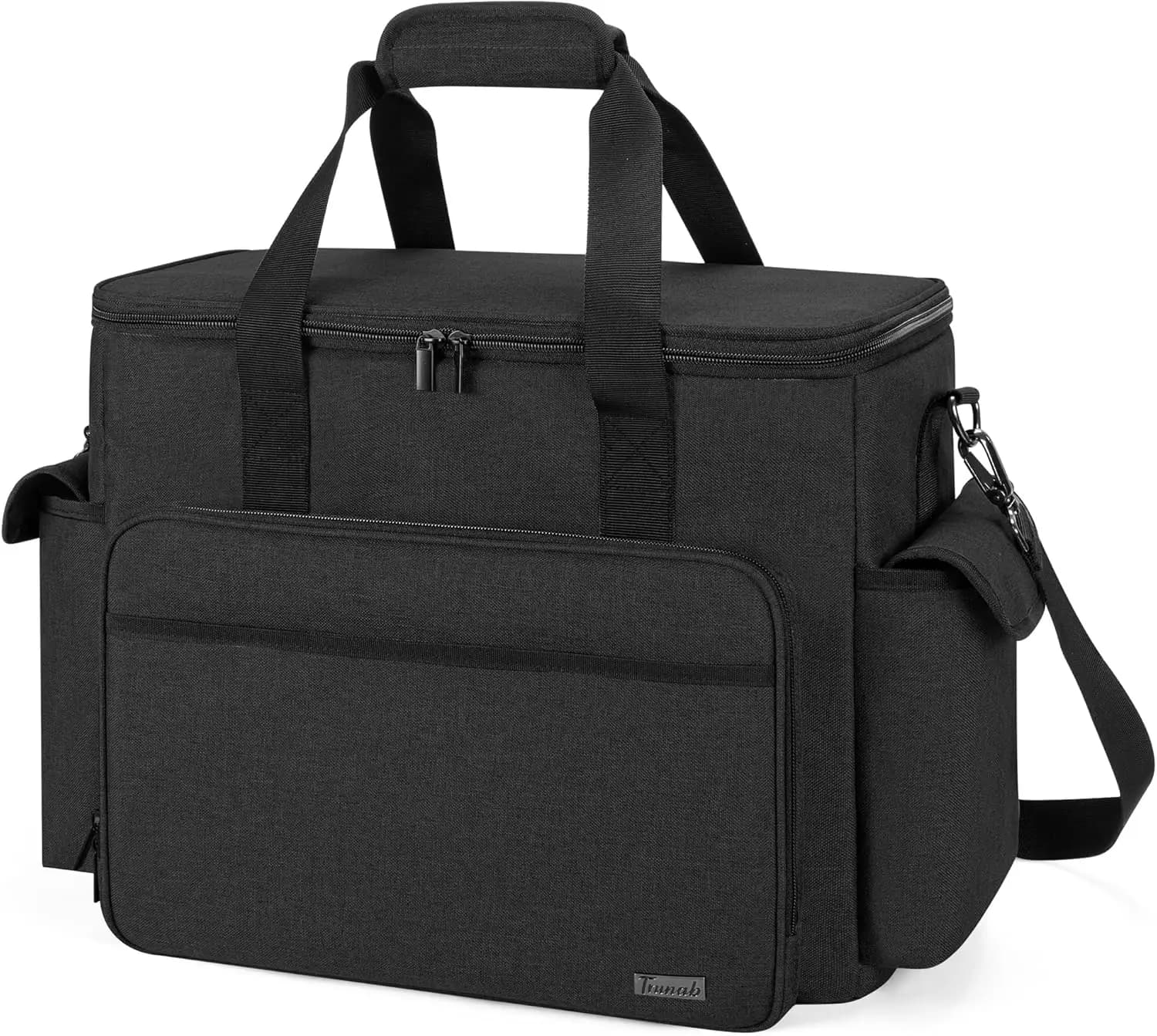 Borsa Grande per Scrapbooking con Tasca Imbottita per Laptop, Organizer per Artigianato con Molteplici Tasche per Forniture e Attrezzi, Nera