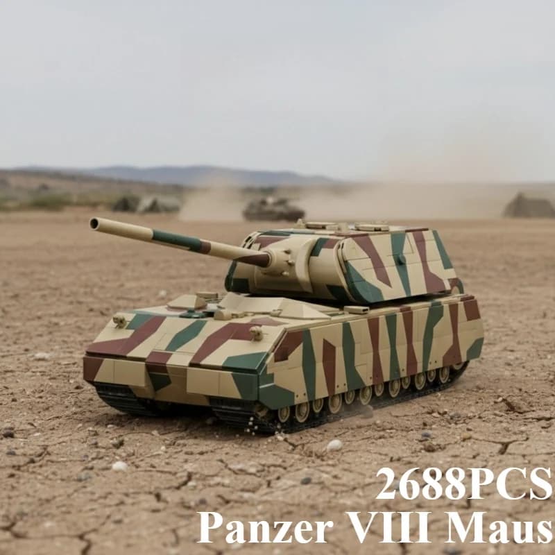 2688 Pezzi Panzer VIII Maus Tank, Blocchi da Costruzione, Modellino Auto Sportiva, Ornamenti da Collezione, Mattoncini Giocattolo, Giocattoli Fai-da-Te per Regali