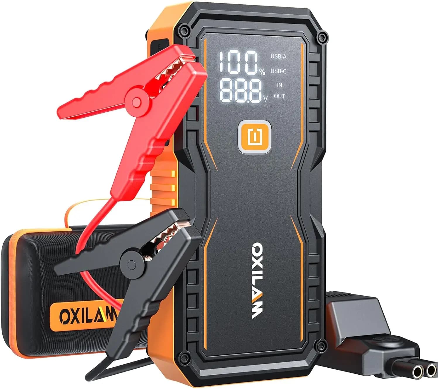 Jump Starter 6000A for All Gas/12L Diesel, Car Battery Jumper Starter Portable, 12V Lithium Jump Box with Jumper Cables, LED Dis