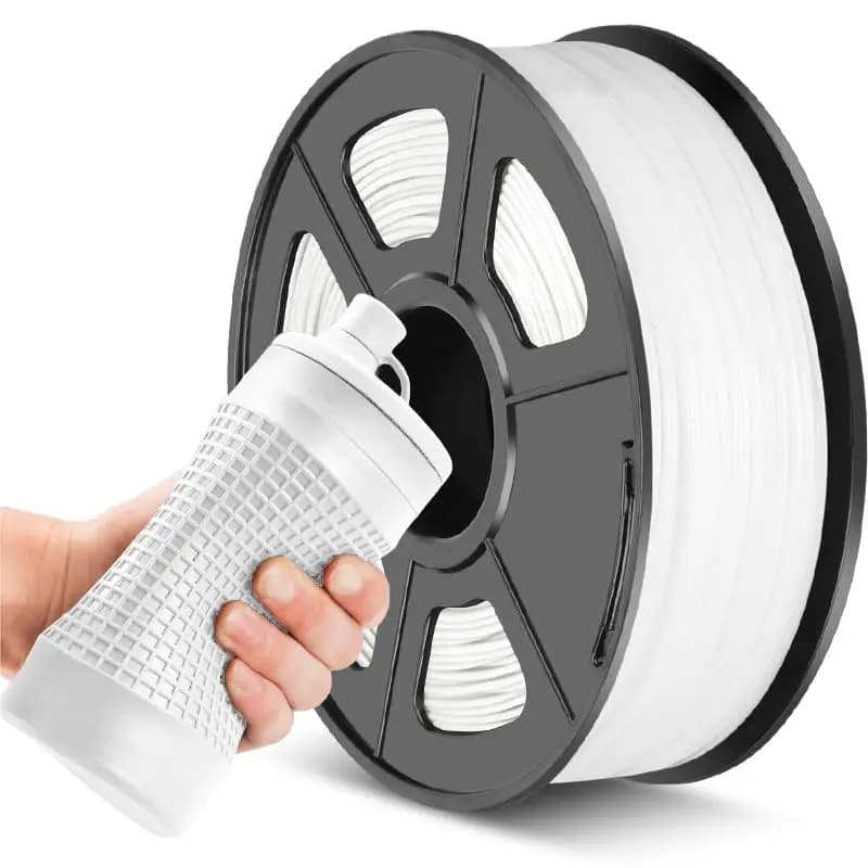 Filament TPU 1.75mm White 250G, Flexible 3D Printer Filament with Shore 95A Hardness, Strong Elasticity, Abrasion Resistance