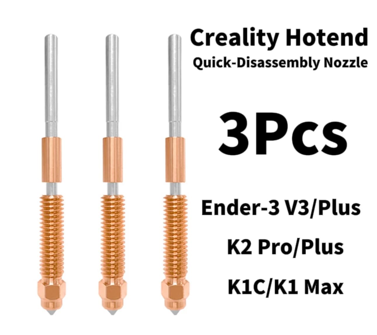 3Pcs Original Quick-swap Nozzle Creality K1C/K1 Max/Ender-3 V3 Plus/K2/K2 Pro/K2 Plus 3D Printer Print Head Good for Printing