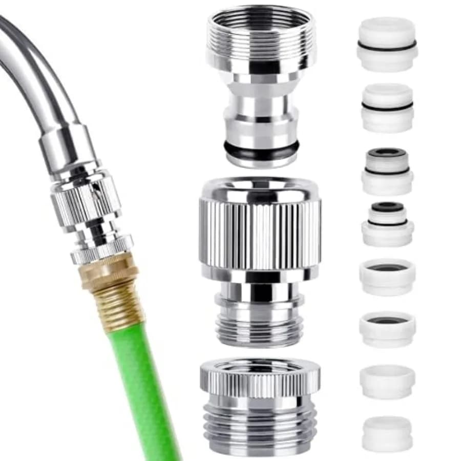Adattatore rapido per rubinetto con aeratore, da rubinetto lavabo a tubo doccia/tubo da giardino/tubo lavatrice con interfaccia multipla C