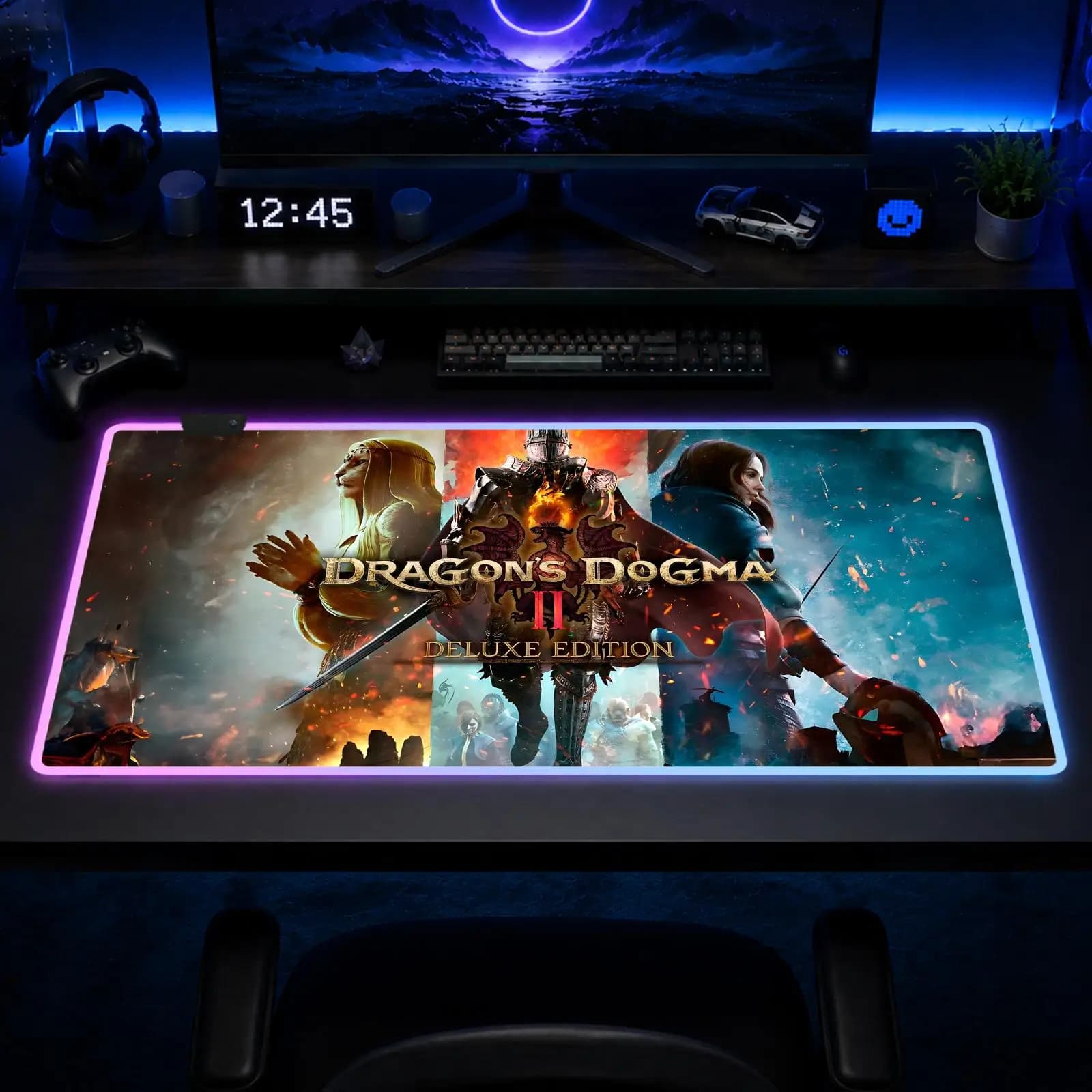 Dragon Dogma Mouse Pad Gaming Anime Mouse Pad XXL RGB Desk Mats LED Table Pads Backlit Rubber Desktop