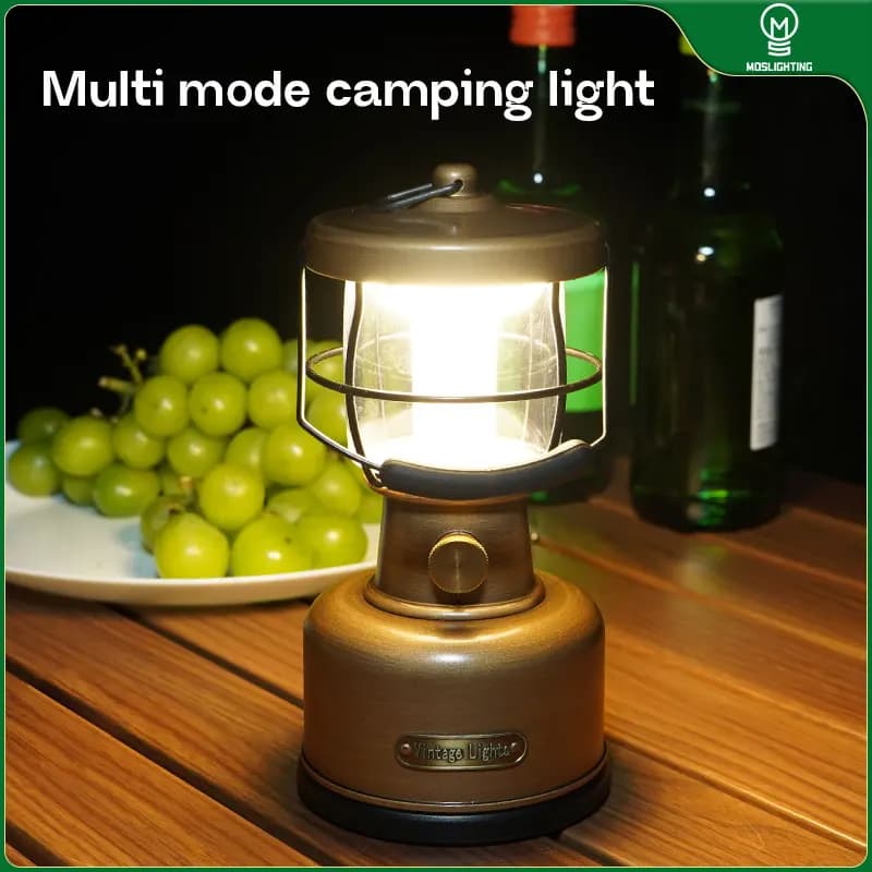 MOSLIGHTING Lanterna da campeggio ricaricabile con luce retrò per cavalli Lampada da scrivania portatile per decorazione leggera Lampada da campeggio per esterni