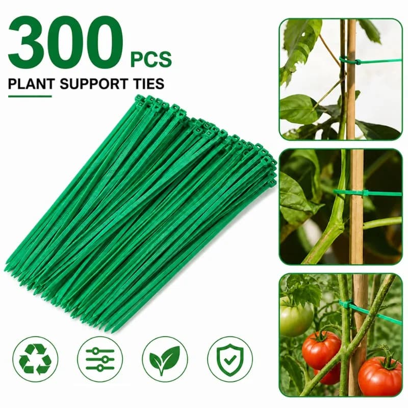 50-300 Pezzi Fascette Regolabili in Plastica Riutilizzabili per Piante, Supporto per Alberi da Giardino, Rampicanti, Tomate e Clip per Steli