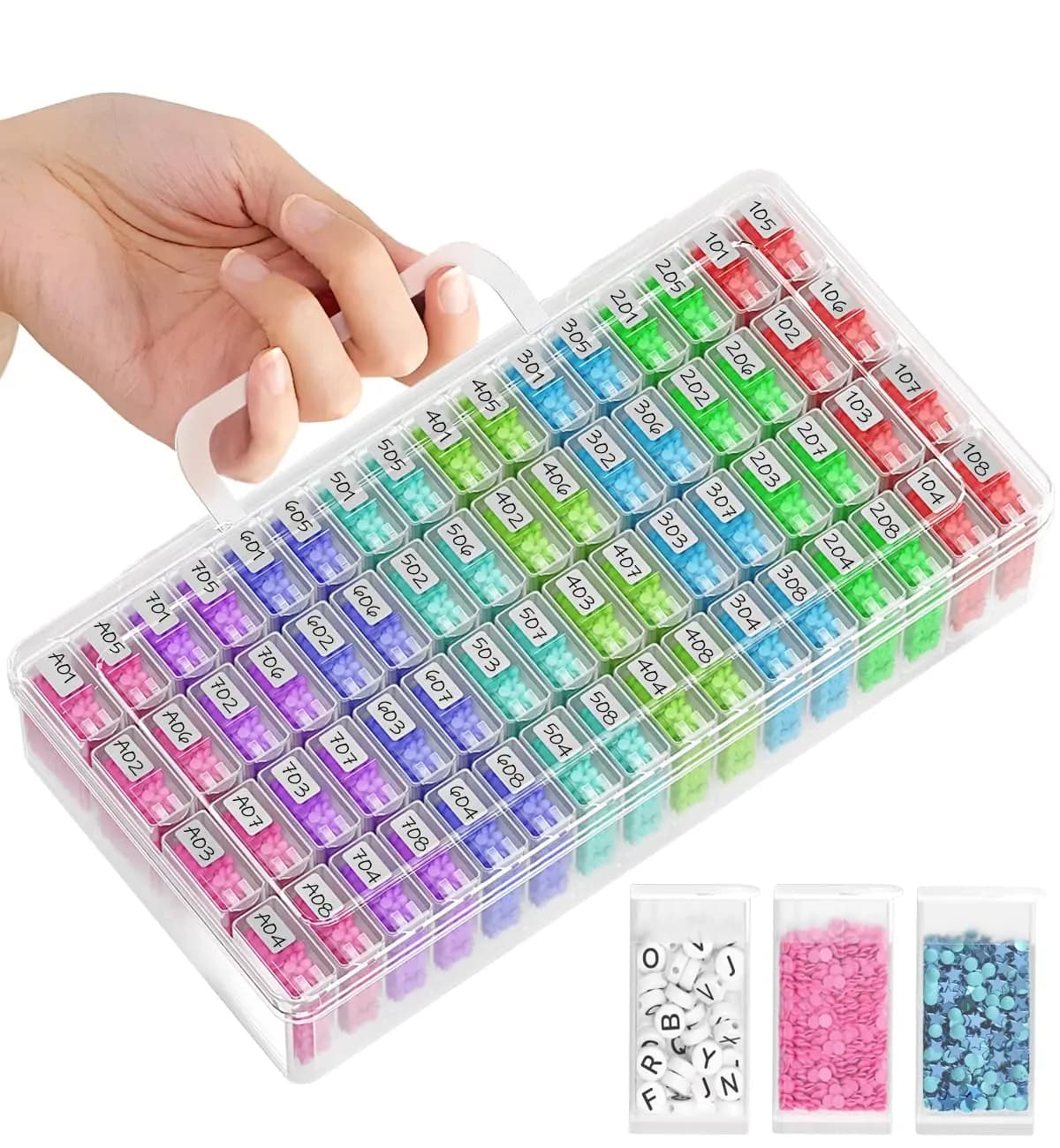 Scatola Contenitore per Accessori e Strumenti per Pittura Diamante 5D Fai da Te, Scatola per Diamanti da Ricamo, Contenitore per Mosaico