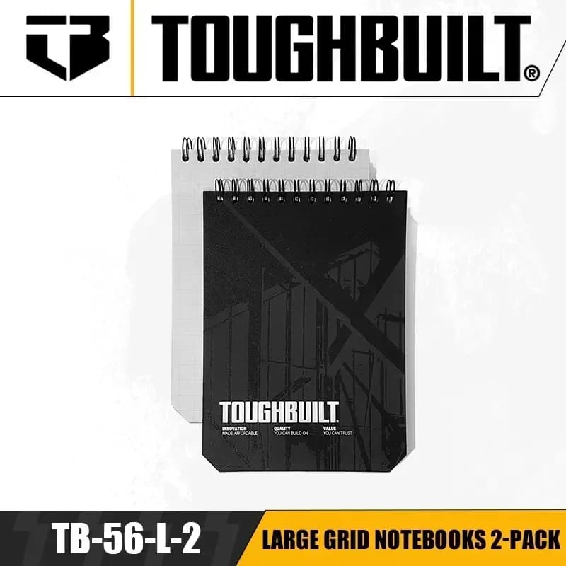 TOUGHBUILT TB-56-L-2 Quaderni a griglia grande Confezione da 2 quaderni specializzati Quaderno di esercizi Libro da disegno