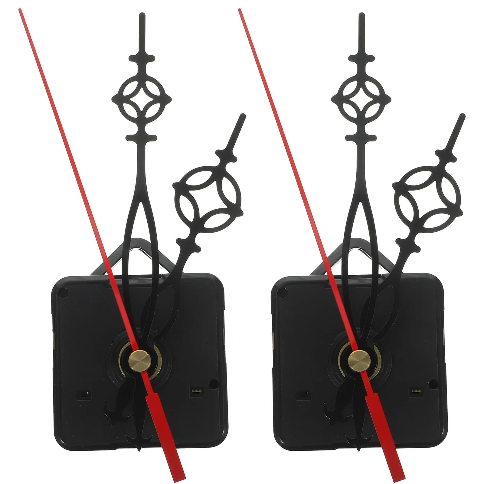 Kit di movimento per orologio silenzioso a 2 set, ad alta coppia, per riparazione fai-da-te, ricambi per orologio da parete, meccanismo a quarzo in plastica