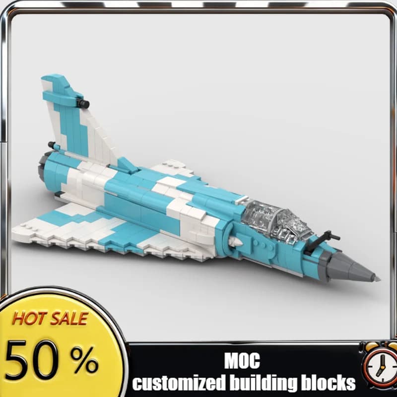 Set di Costruzioni Aereo Mirage 2000 da 1007 Pezzi, Blocchi Modulari Personalizzabili, Design Creativo per Bambini, Giocattolo Fai-da-Te per Ragazzi, Regalo di Natale