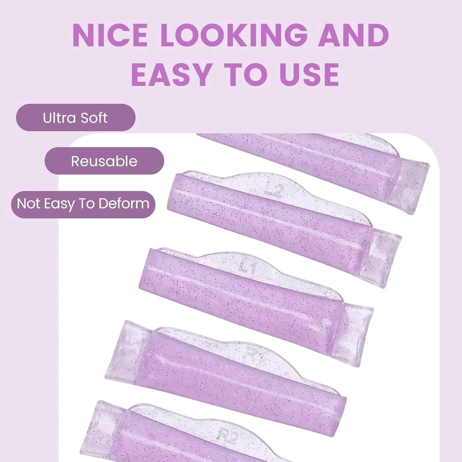 Lomansa 5 Pairs New C Curl Silicone Eyelash Perm Pads Sticky Lash Lift Pad Lifting 3D Eyelash Curler Accessories Makeup Tool