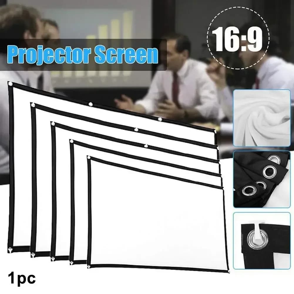 Schermo per proiettori Tessuto per proiettori Panno per proiettori anti-luce 60 72 84 100 120 150 pollici Home Outdoor Office Accessori per tende semplici