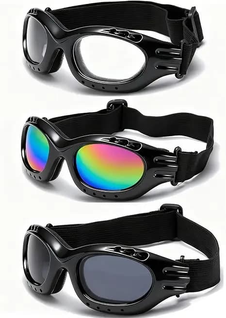 3PCS Motorcycle Goggles Riding Glasses Anti-UV Dustproof Windproof Dirt Bike Ski ATV Goggles for Men Women Youth Outdoor Sports