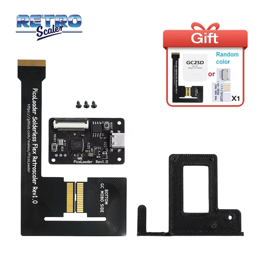 RetroScaler Cavo flessibile PicoLoader nero Nessuna saldatura richiesta Compatibile SD2SP2 GC2SD SDGecko per console di gioco NGC GameCube