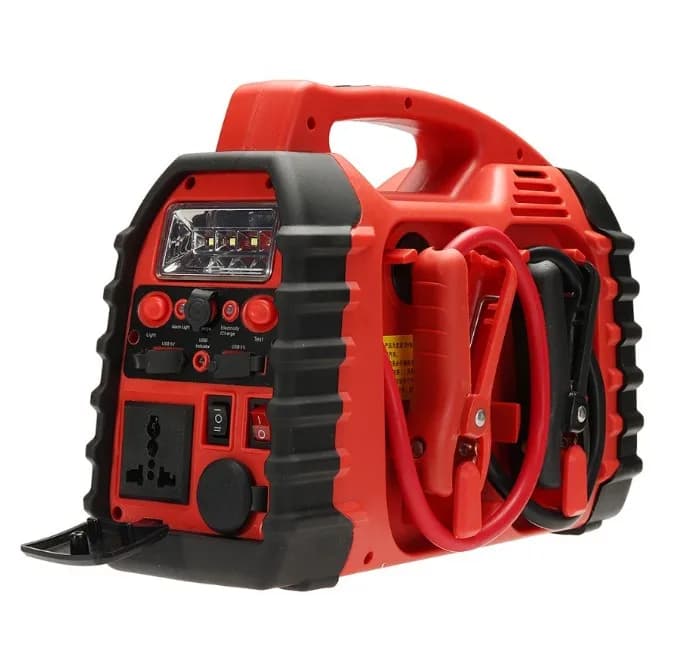 Batteria per auto Booster Caricatore portatile Power Bank Compressore d'aria integrato Gonfiatore per auto Uscita 220V Avviatore di emergenza