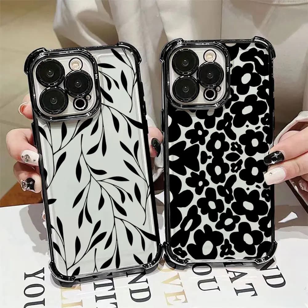 Cover per Telefono con Disegno di Foglie, Fiori e Farfalle per Xiaomi 15T 14T 13 Pro 15 F8 Ultra Poco X7 F7 Pro 5G X3 5 X6 F5 M7, Custodia Morbida Trasparente
