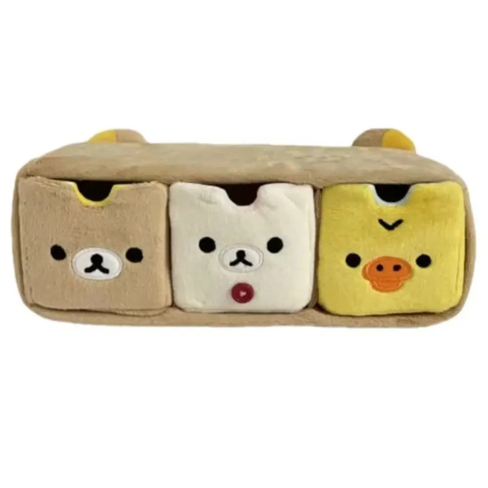 2025 Kawaii Rilakkuma Orso rilassato Guardaroba Peluche Cartone animato Cancelleria Stoccaggio Divertimento Desktop Storage