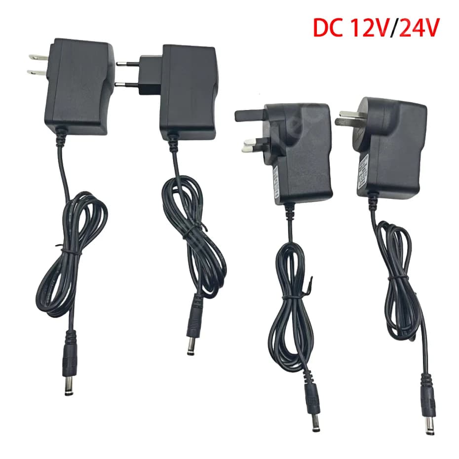 Adattatore di alimentazione universale DC12V 24V AC110-240V 1A/2A/3A/5A/6A/8A/10A con spine EU/US/AU/UK per convertitore di strisce luminose a LED