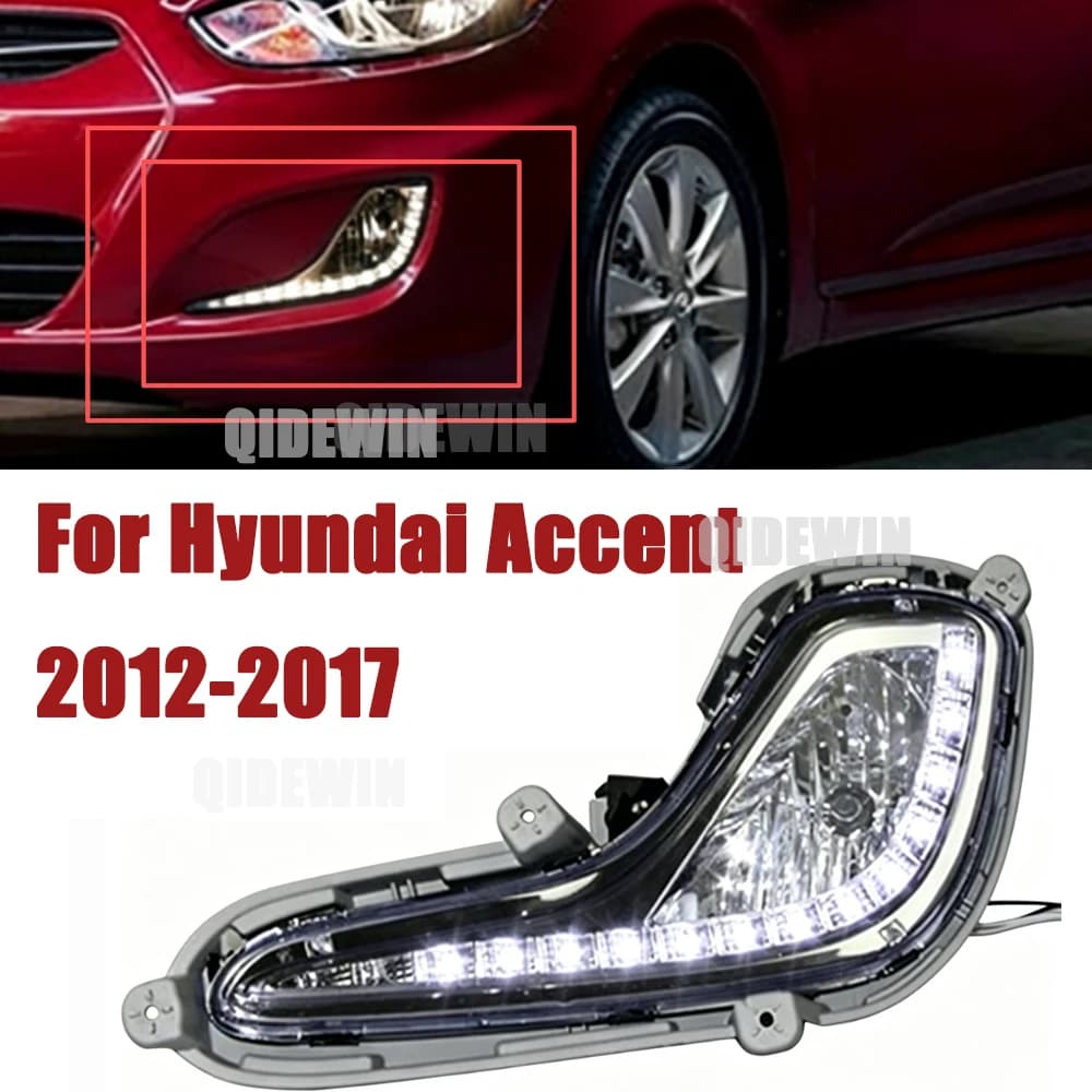 Daylights For Hyundai Accent 2012 2013 2014 2015 2016 2017 DRL LED Daytime Running Light Fog Lamp Car Auto Headlight Waterproof