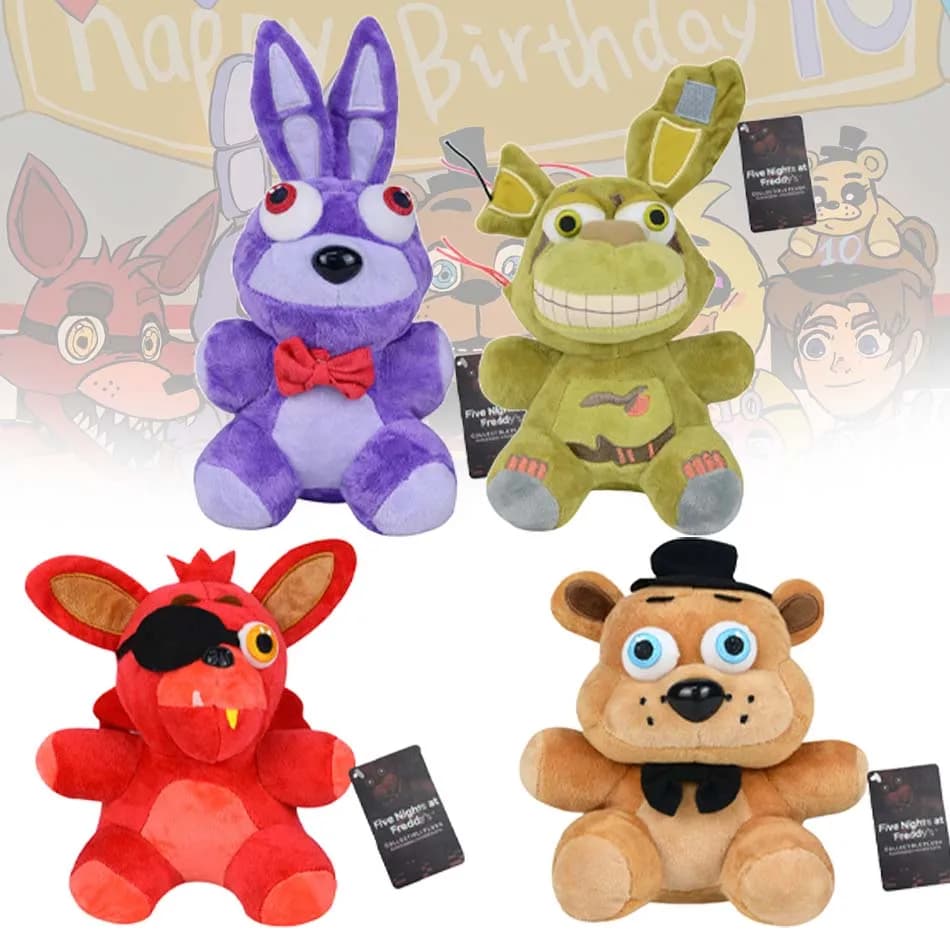 Nuovi Peluche di Five Nights at Freddy's (FNAF) 2026, Simpatici Pupazzi del Gioco, Orsacchiotto Bonnie, Bambole Cartoon Imbottite, Giocattoli Freddy per Regali ai Bambini